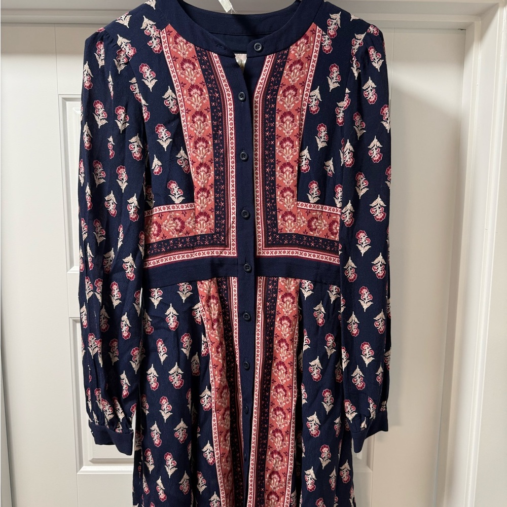 Navy and Pink Floral Women's Dress size 00